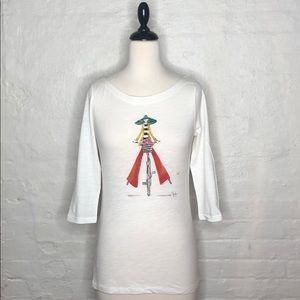 LOFT 3/4 sleeves, boat neck, graphic tee